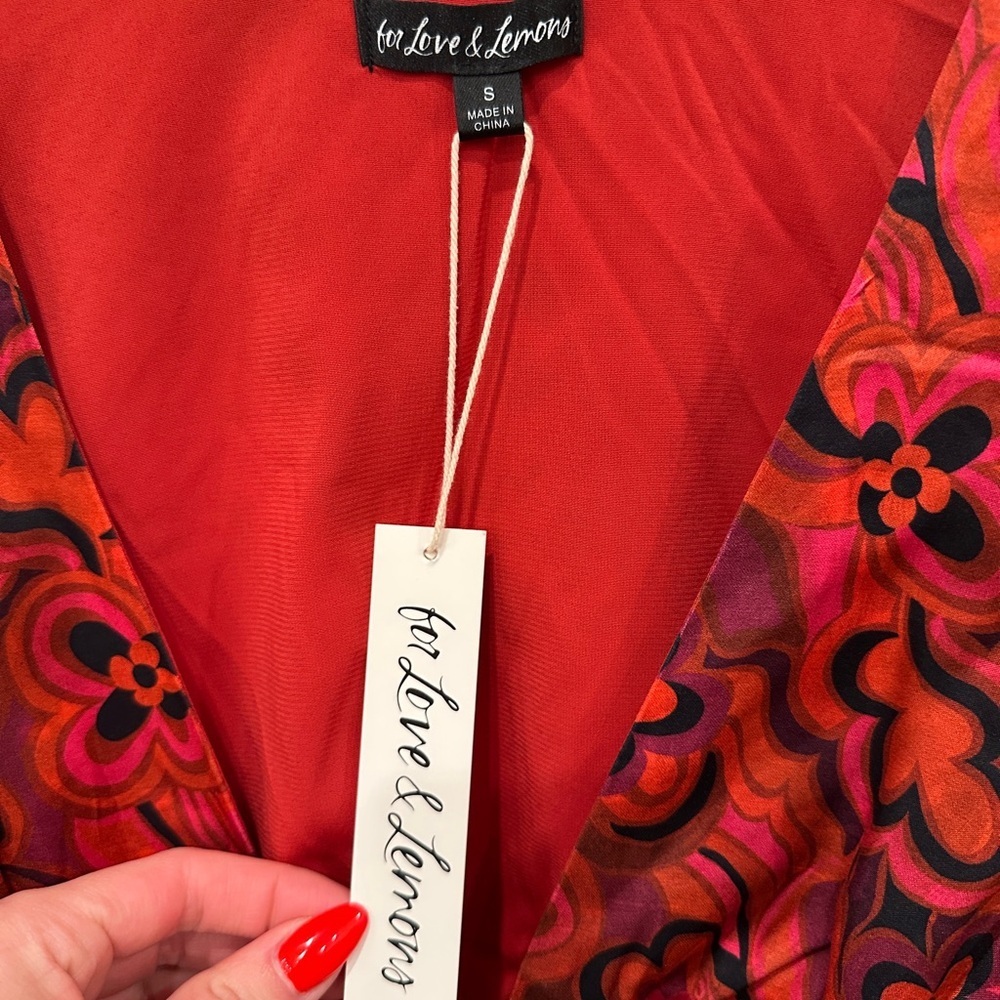 NWT For Love And Lemons Davina Tie Front Blouse - Picture 4 of 12
